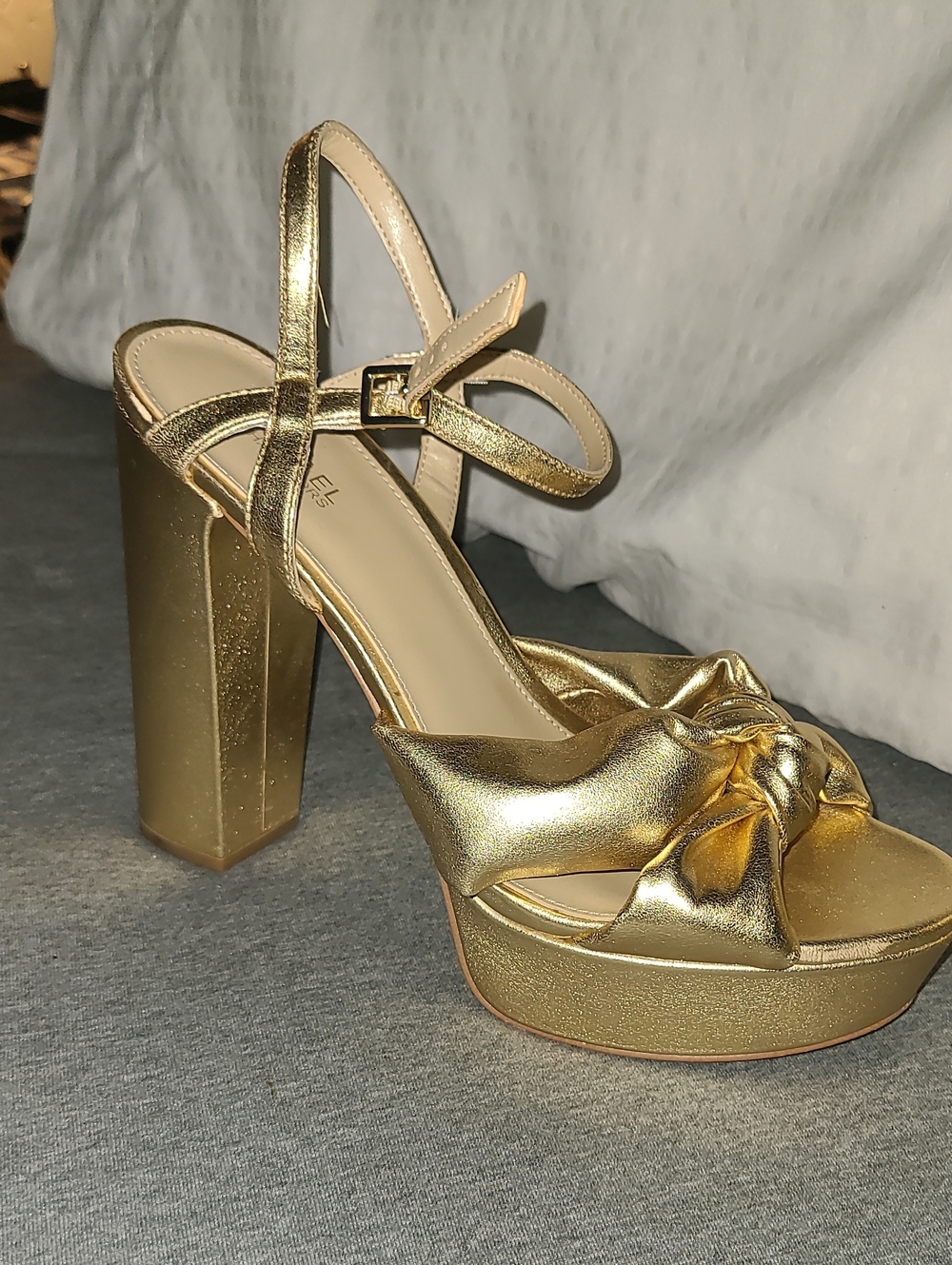 Michael Kors Metallic Gold Knot Platform Heels